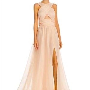 Keepsake In Knots Crossover Keyhole Gown In Nude